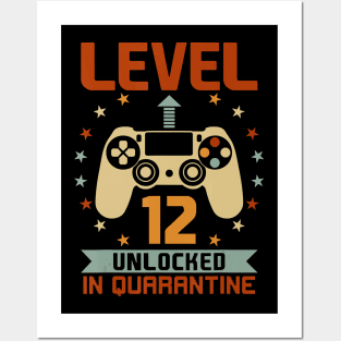 12th Birthday Level 12 Unlocked 12 Yrs Old Quarantine 2020 Posters and Art